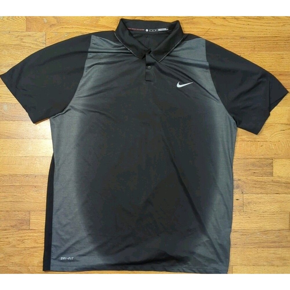 NIKE Tiger Woods Collection TW Max Glow Framing Dri-Fit Golf Polo Shirt Men's XL